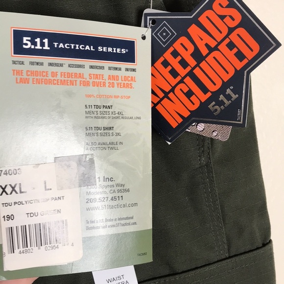 5.11 tactical TDU mens utility work pants with knee padding size 43.5-47 long - Picture 6 of 12